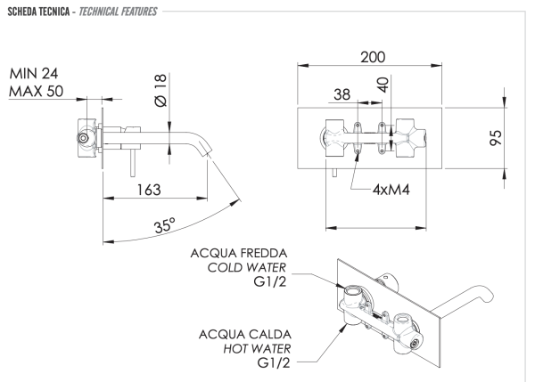 Смеситель для раковины Remer X Style X15Q