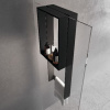 Полка с полотенцедержателем 35х90 см Novellini Frame R90AKFPSPO3590-H, цвет Black Matt
