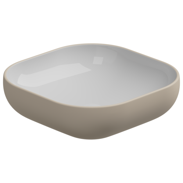 Раковина накладная биколор 45 см GSG Ceramic Design Easy EALAVQU45BI000/034, White/Sabbia Matt