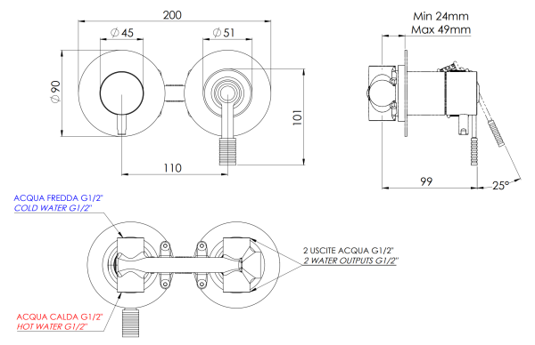 Смеситель для душа Remer Atelier AL92ZPXV, сталь