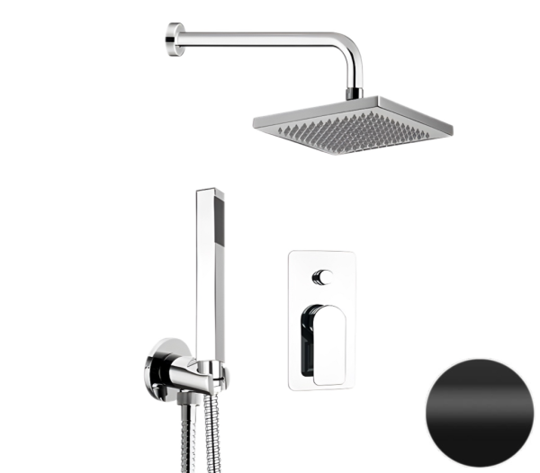 Душевая система Remer Infinity I09S08ONO, черный матовый