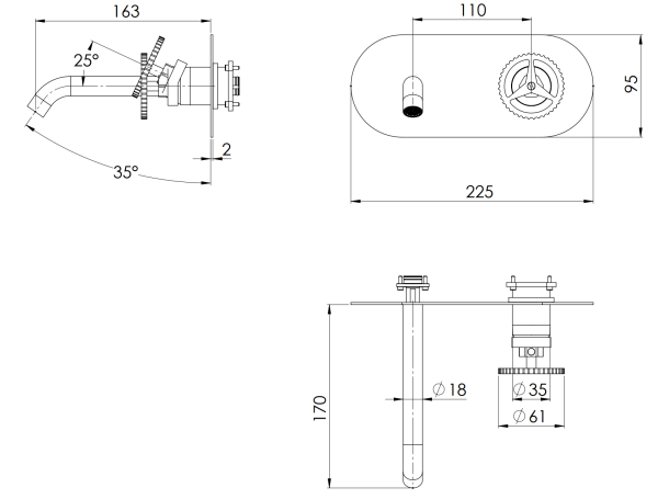 Смеситель для раковины Remer Chrono CH15WBDO, золото глянцевое