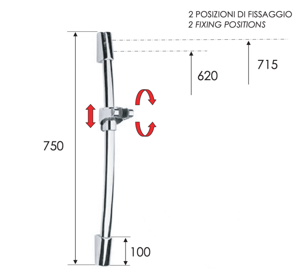 Душевая стойка 75 см Remer 313E