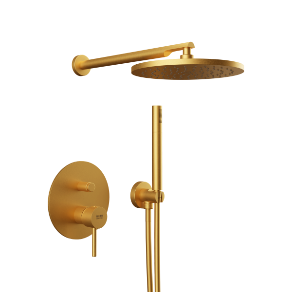 Душевая система Remer X Style X09S02OBG, золото брашированное