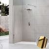 Душевое ограждение Walk-In 100 см (97-100х200) Novellini Kuadra H KUADH100-1O, профиль Shiny Gold, стекло прозрачное CrystalClear