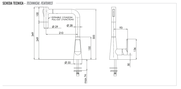 Смеситель для кухни Remer Vanity V81M