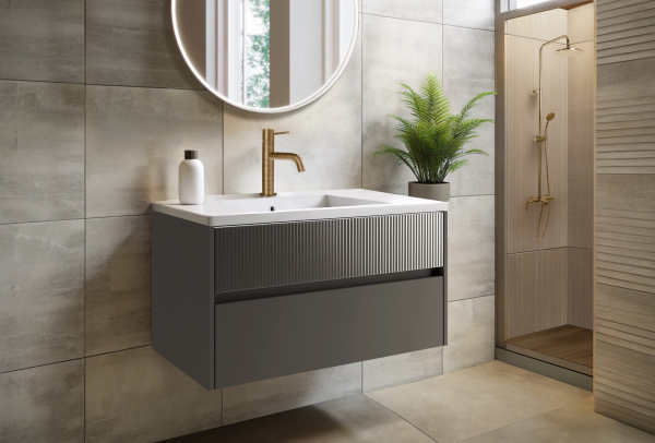 Тумба для раковины 90 см Onsen Niwa 71-BP-090-M23-V23, угольно-серый