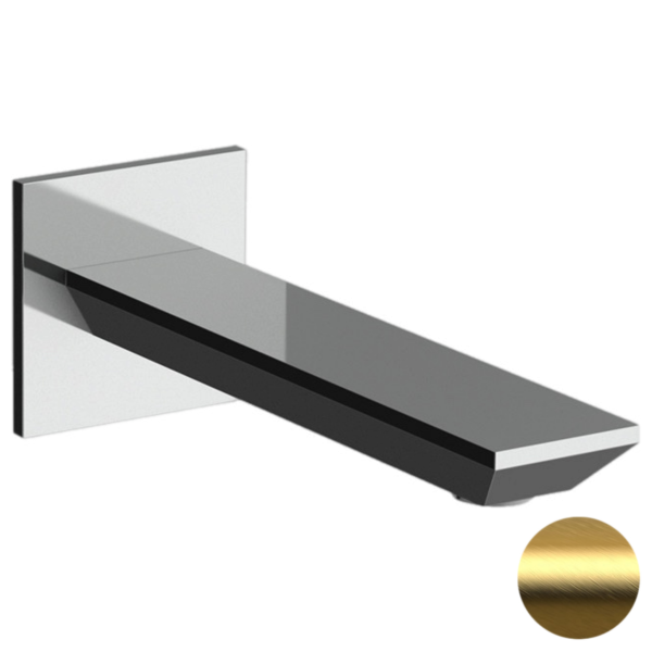 Излив настенный 18 см Remer Edge 91EGBG, золото брашированное