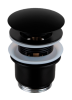 Донный клапан с переливом 1”1/4 Remer 905CC2114NO, черный матовый