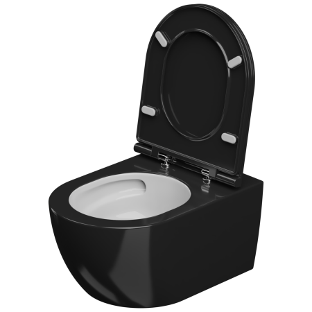 Чаша подвесного унитаза биколор со смывом Eco Clean (торнадо) GSG Ceramic Design Like LKWCSOECBI000/002, White/Black Shiny