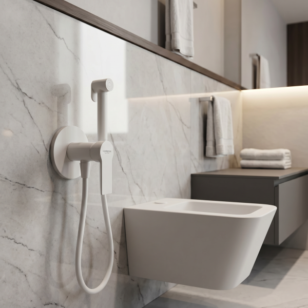Гигиенический душ со смесителем Mariani Kali B37185KLW, белый матовый