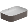 Раковина накладная биколор 60x42 см GSG Ceramic Design Easy EALAVTP60BI000/029, White/Tortora Matt