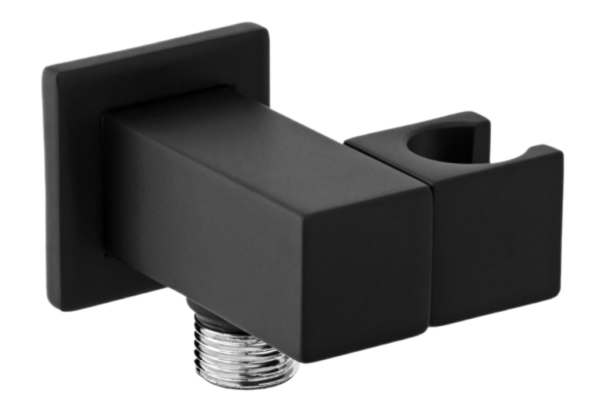 Держатель ручного душа с подключением шланга Remer 337SNO, черный матовый