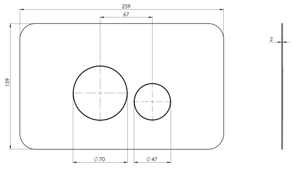 Кнопка смыва Remer RB810CH, шампань брашированная PVD