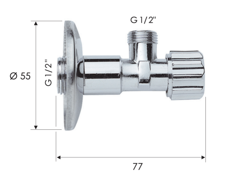 Запорный вентиль 1/2*1/2" Remer 1171212