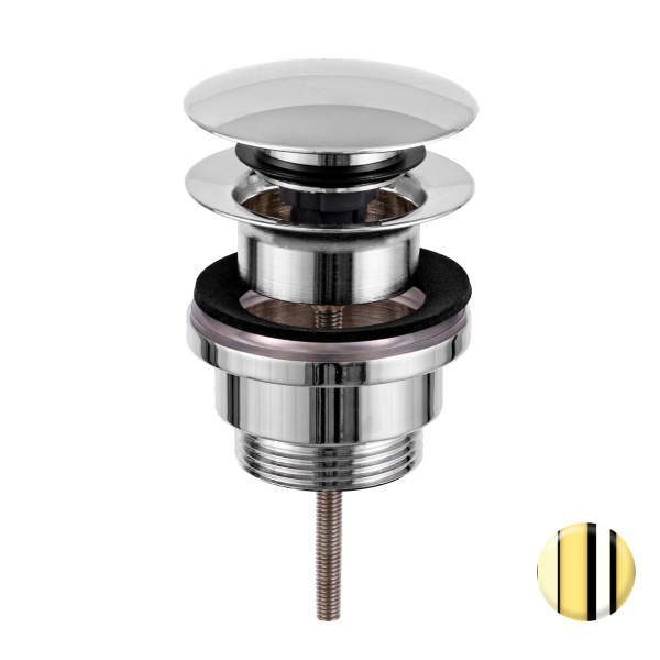 Донный клапан универсальный 1”1/4 Remer 905CCR114GP золото глянцевое PVD