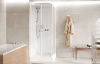 Душевая кабина 90х90x226 см, Standard с крышей, термостат, стекла прозрачные, цвет белый глянцевый Novellini Media Glass CM01RA90TF-1AA 