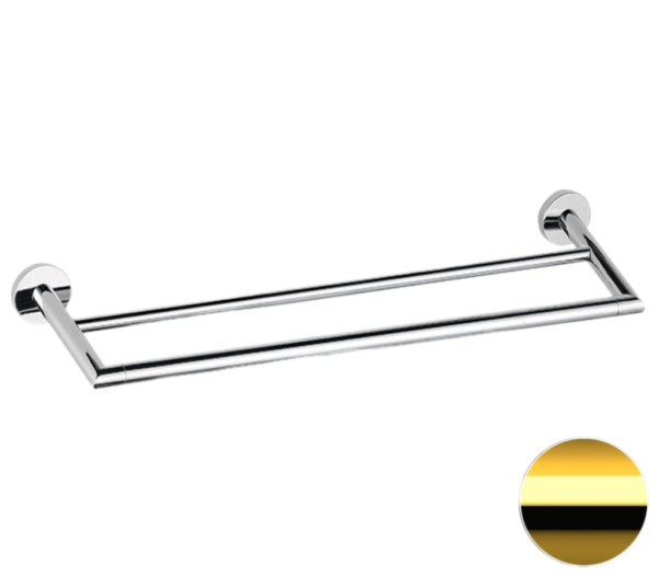 Полотенцедержатель двойной 60 см Remer Guest GS33DO, золото глянцевое