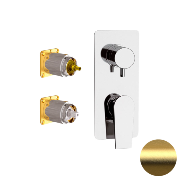 Смеситель для душа Daniel Diva DV612D3KBDP, золото брашированное