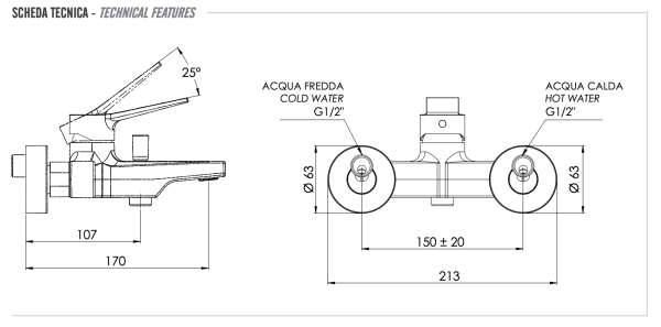Смеситель для ванны Remer Slash SL05