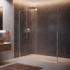 Дверь в нишу сдвижная 120 см (117-119x200) Novellini H Style HSTYLE120S-1B, левая, профиль Silver, стекло прозрачное CrystalClear