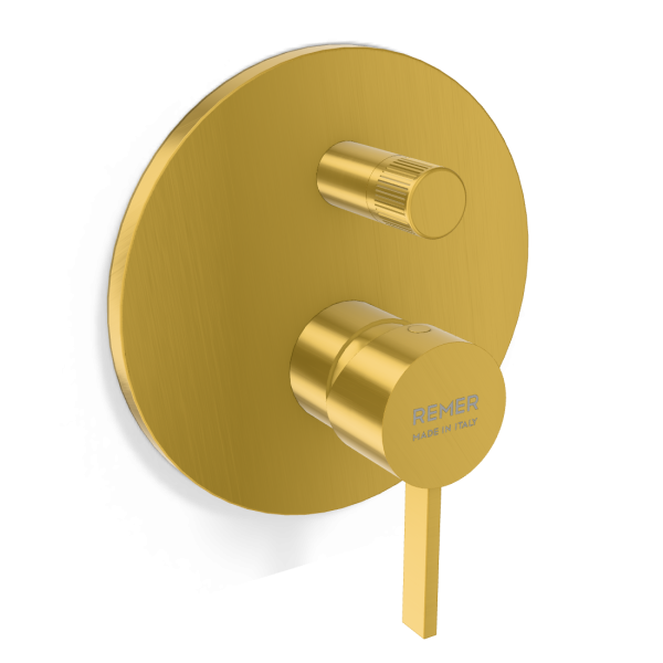 Смеситель для душа Remer Metrica MC09HBG, золото брашированное