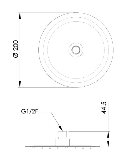 Верхний душ с шарнирным соединением 20 см Mariani Tondo B00ST00120