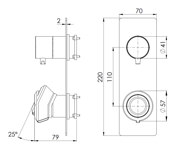 Смеситель для душа Remer Element ET93WB