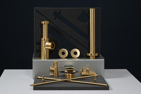 Набор аксессуаров для раковины Remer KIT10COMPBG, золото брашированное