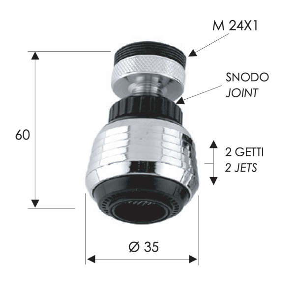 Аэратор на шарнире F22/M24 Remer 82