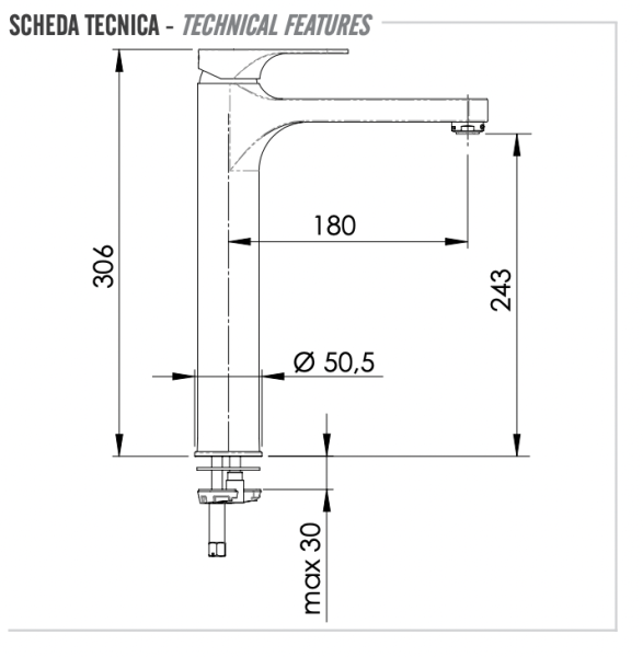 Смеситель для раковины Remer Class Line L10LXL