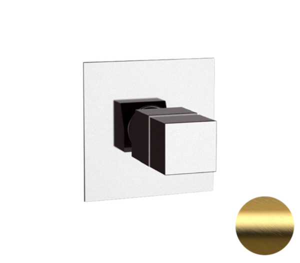 Смеситель термостатический для душа Remer Q-Elegance QT30BG, золото брашированное