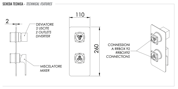 Смеситель для душа Remer Absolute AU92KBXV, сталь