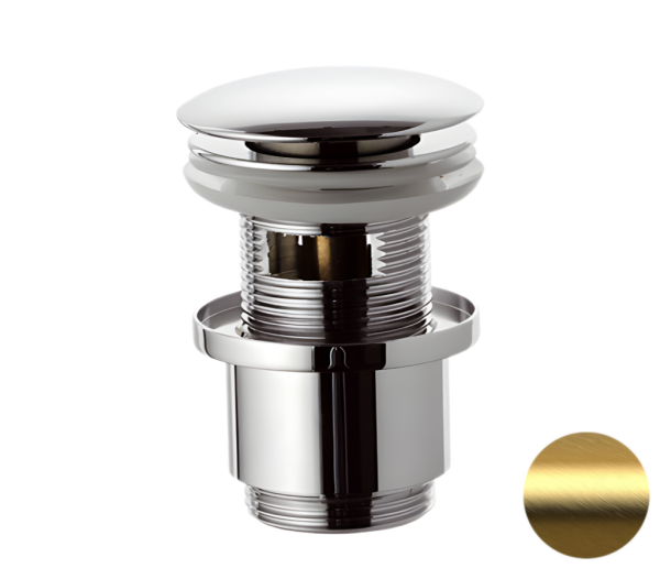 Донный клапан с переливом 1”1/4 Remer 905CC2114BG, золото брашированное