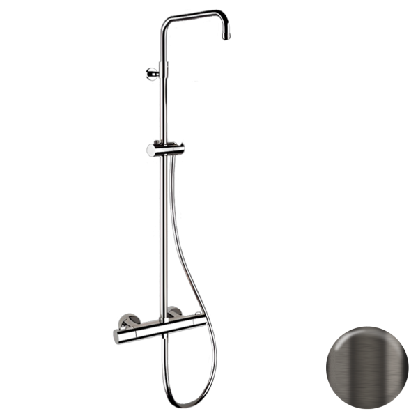 Душевая система термостатическая Remer Elegance EQ32ASSDGM, оружейная сталь PVD