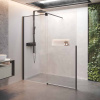 Дверь в нишу сдвижная 120 см (117-119x200) Novellini H Style HSTYLE120S-1H, левая, профиль Black Matt, стекло прозрачное CrystalClear