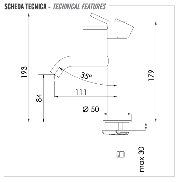 Смеситель для раковины Remer X Style X12BR, бронза масляная
