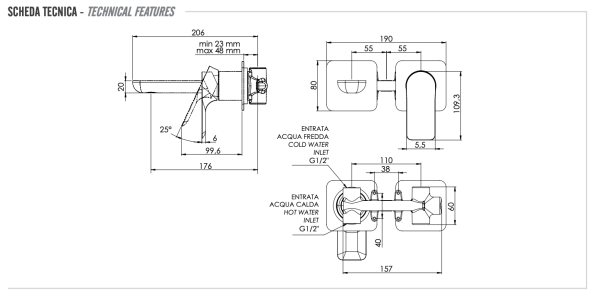 Смеситель для раковины Remer Infinity I15PBG, золото брашированное