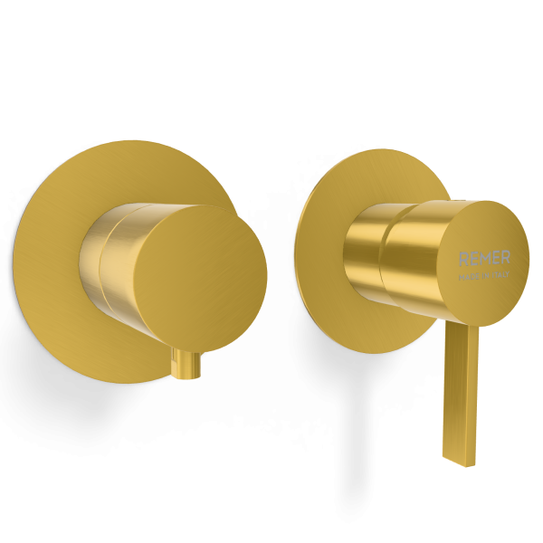 Смеситель для душа Remer Metrica MC93ZPWBBG, золото брашированное