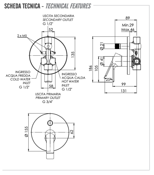 Смеситель для душа Remer Energy EY09H