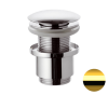 Донный клапан без перелива 1”1/4 Remer 904CC2114DO, золото глянцевое