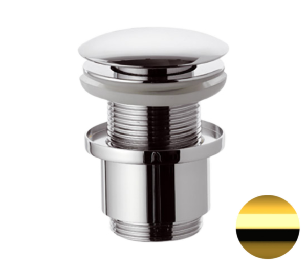 Донный клапан без перелива 1”1/4 Remer 904CC2114DO, золото глянцевое