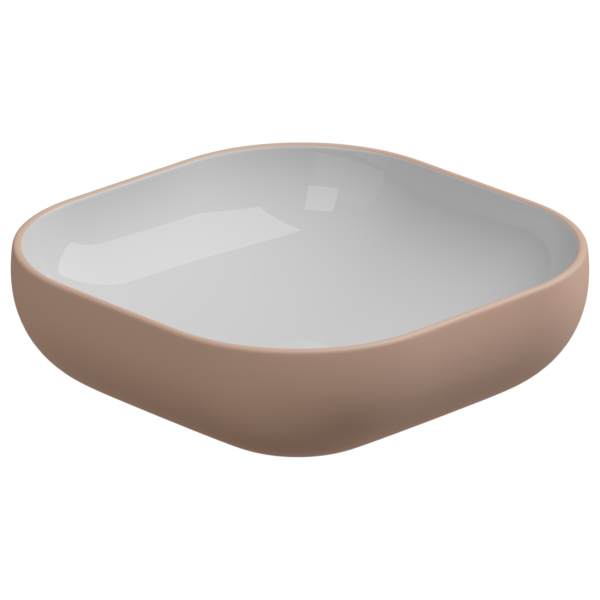 Раковина накладная биколор 45 см GSG Ceramic Design Easy EALAVQU45BI000/032, White/Cipria Matt