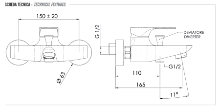 Смеситель для ванны Remer Class Line L05