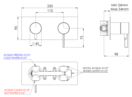 Смеситель для душа Remer Metrica MC93ZBO, белый матовый