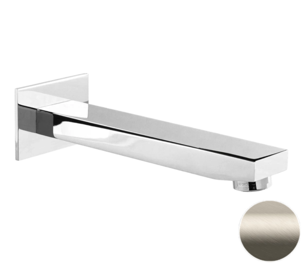 Излив настенный 18 см Remer Qubika 91QXV, сталь