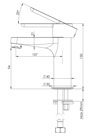 Смеситель для раковины Mariani Winter A14380WN12, черный матовый