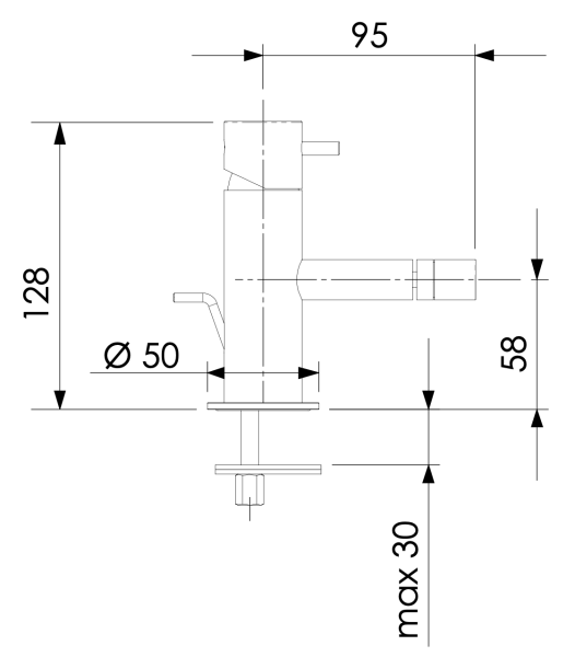 Смеситель для биде Daniel Tokyo TK60415, чёрный матовый