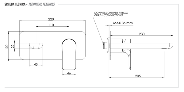 Смеситель для раковины Remer Infinity I15LKBCFP, черный брашированный хром
