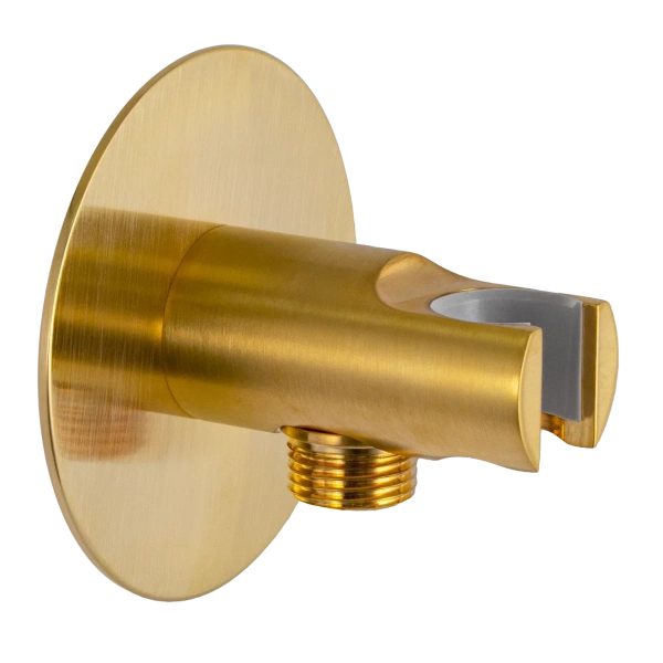 Держатель ручного душа с подключением шланга Remer 337XBG, золото брашированное